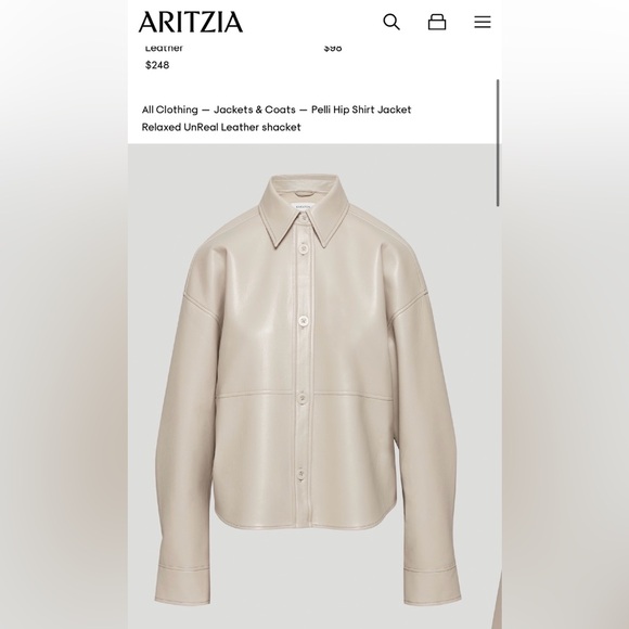 Babaton Jackets & Blazers - Aritzia Babaton Cream Pelli Shirt Jacket. Women’s Size XS